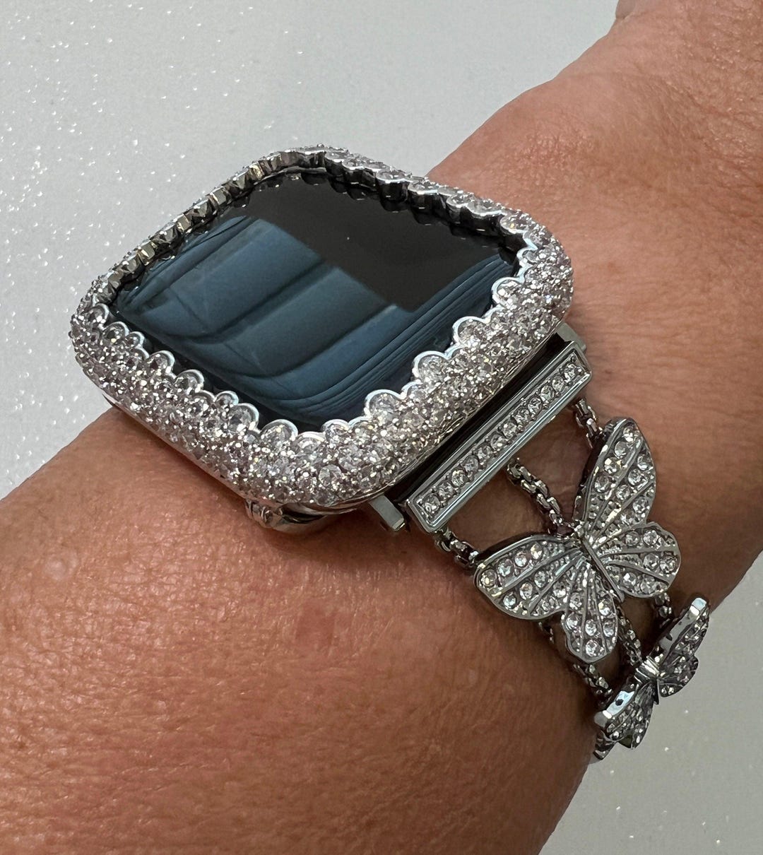 Silver Multi-Colour Stone Apple Watch Band - Hollie