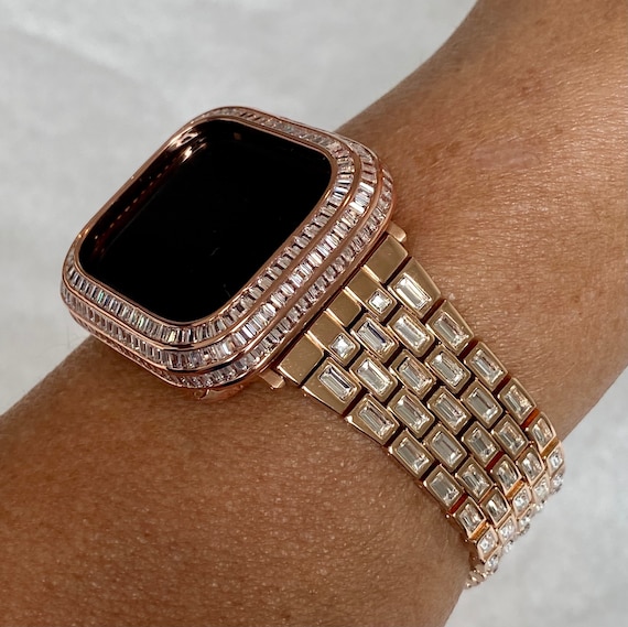 Apple Watch Band Women Rose Gold Swarovski Crystals & Crystal 