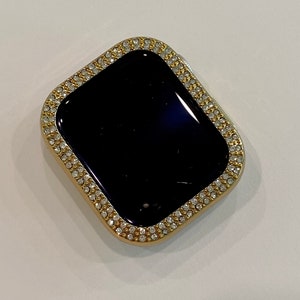 Yellow Gold Crystal Apple Watch Case Swarovski Crystals Bling Iphone Watch Case 38mm-49mm Series 10