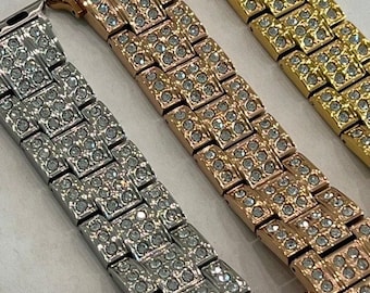 Apple Watch Band Link Style Silver, Rose Gold Stainless Steel Iwatch Band 38mm 40mm 41mm 42mm 44mm 45mm 49mm Ultra