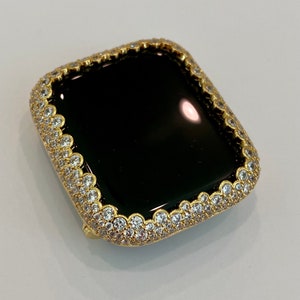 Coque dorée pour Apple Watch 41 mm 45 mm 49 mm Ultra Lab, lunette diamantée, étui Apple Watch pare-chocs bling 38 mm 40 mm 42 mm 44 mm Séries 2-10