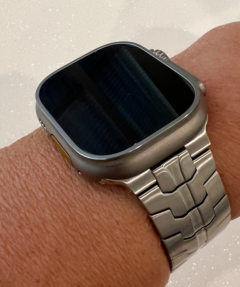 Apple Watch Band 49mm Ultra Titanium Steel Silver Mens Apple Etsy