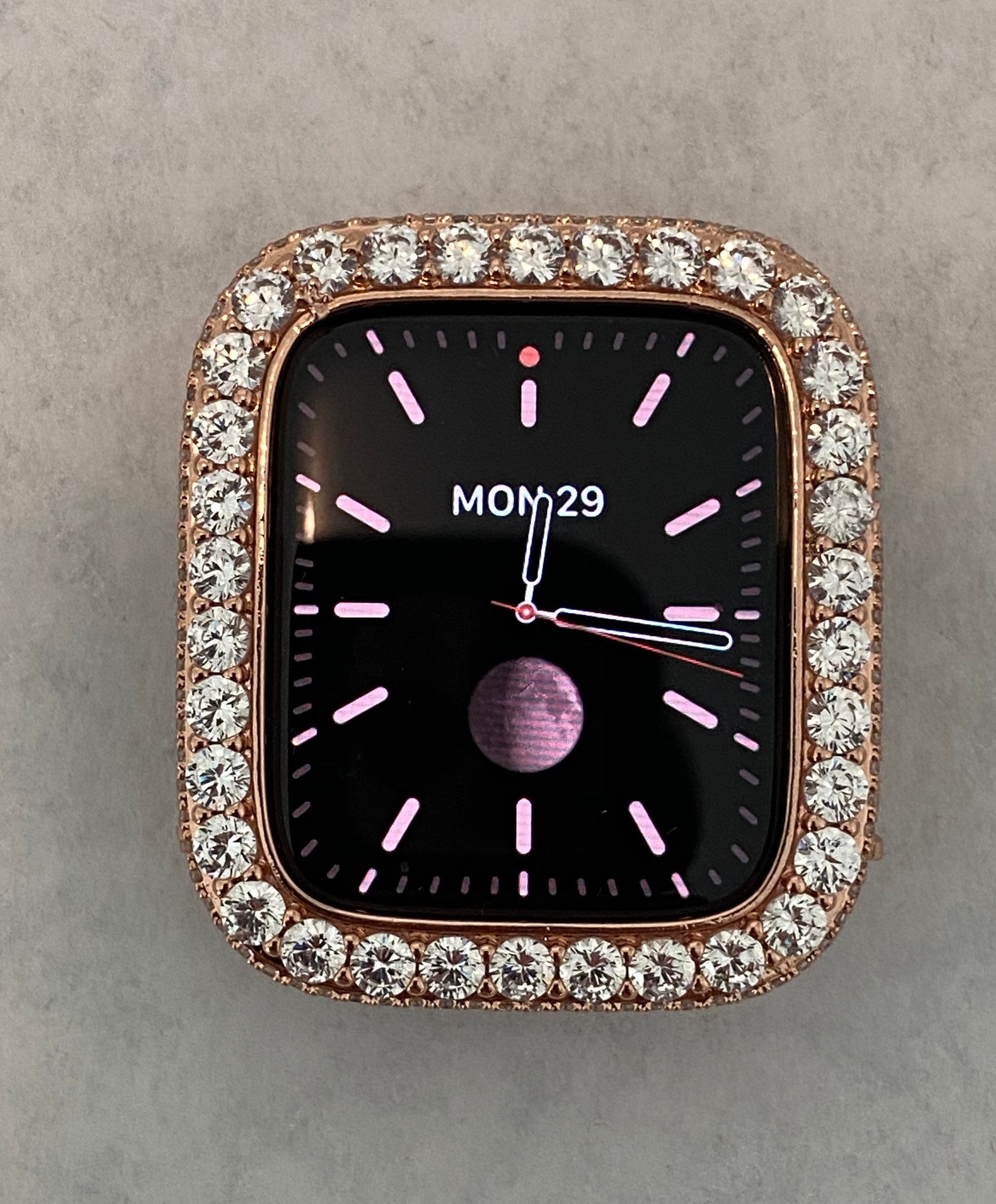 Rose Gold Apple Watch Case 3 5 mm Lab Diamond Bezel Apple Watch Cover Bling 38mm bis 45mm Serie 1 8 Smartwatch Bumper Iwatch Candy Etsy