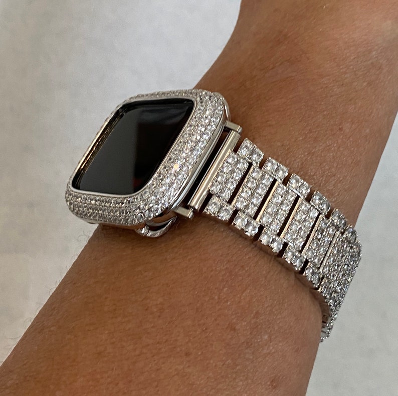 White Gold Apple Watch Band & or Silver Lab Diamond Iphone | Etsy