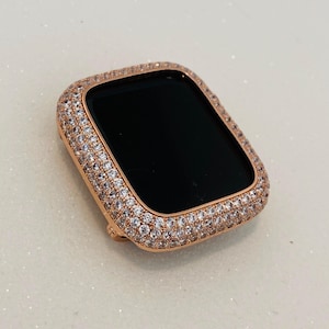 Apple Watch Cover 49mm Ultra Rose Gold Lab Diamond Bezel Apple Watch Case Smartwatch Bumper 38mm-46mm Iwatch Candy Bling Series 2-11
