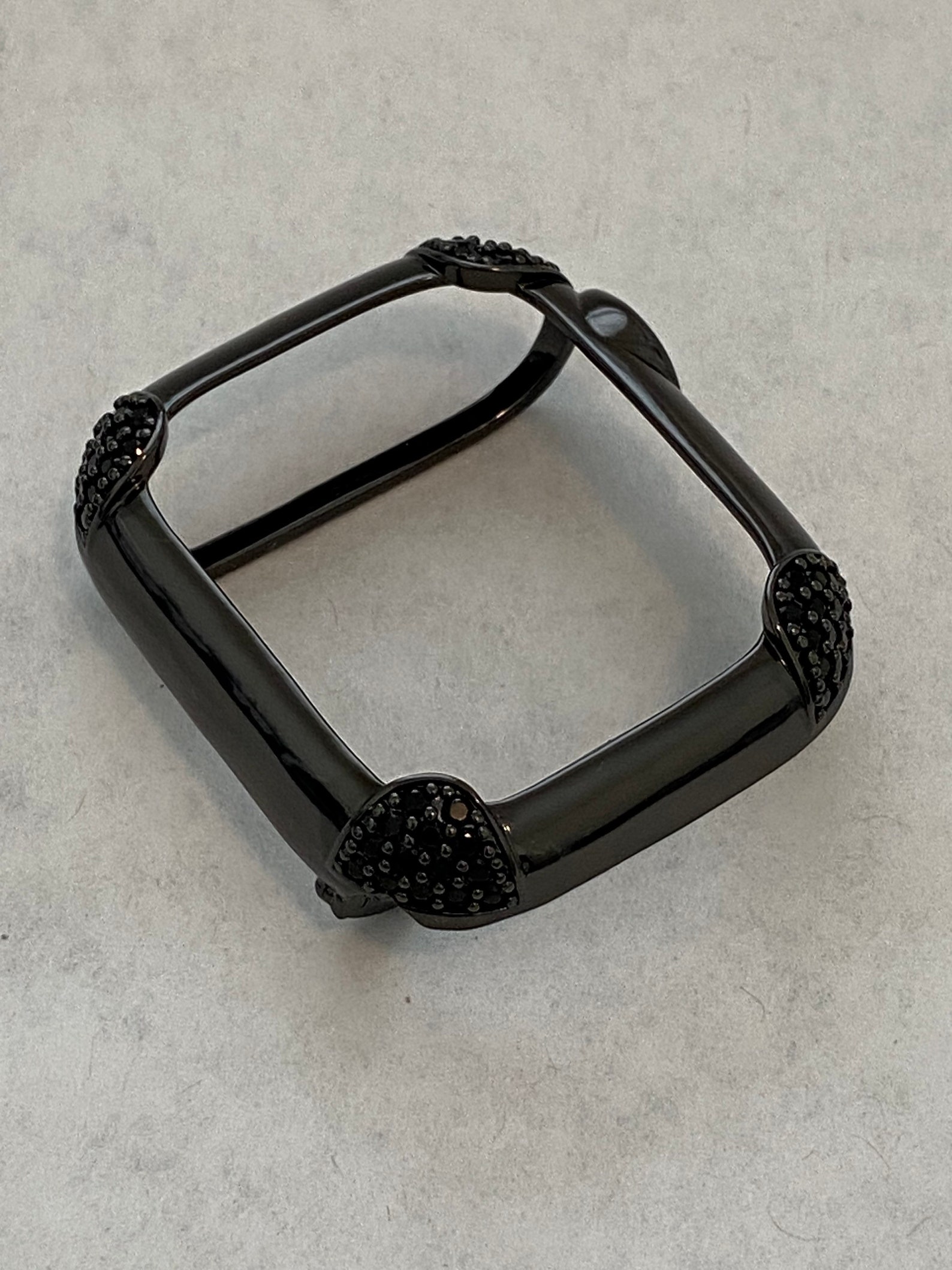 Black on Black Apple Watch Band & or Matching Lab Diamond Bezel Cover ...