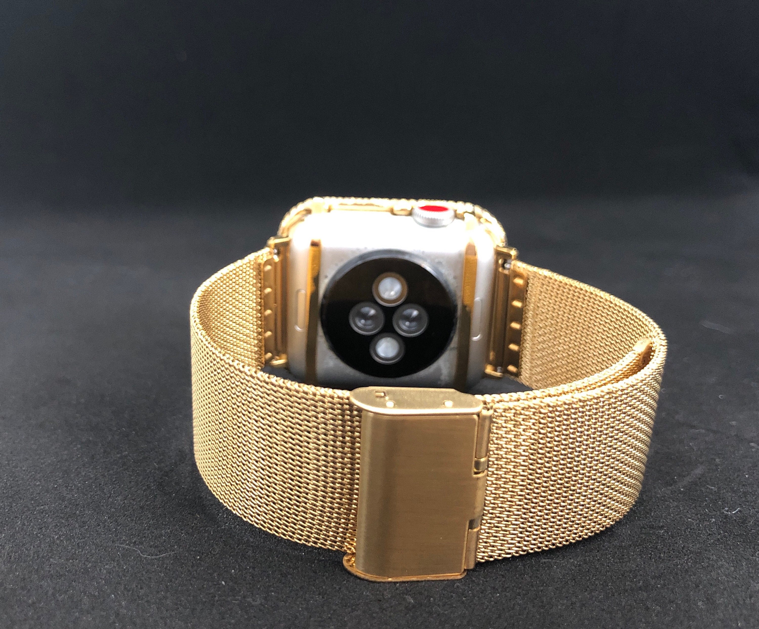 Gold Apple Watch Band 38mm 40mm 42mm 44mm Premium Milanese Womens Mens