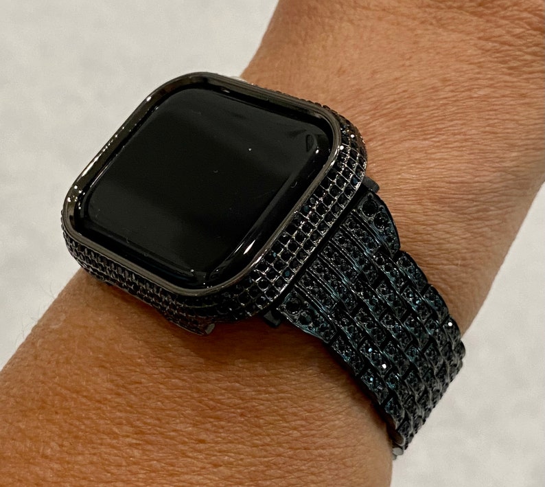 Series 7 Apple Watch Band Black 41mm 45mm Swarovski Crystals & Etsy