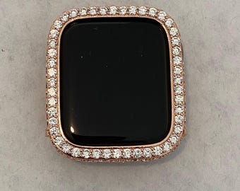 Apple Watch Cover Bezel Rose Gold 40mm 44mm Apple Watch Case Crystals Smartwatch Bumper Bling