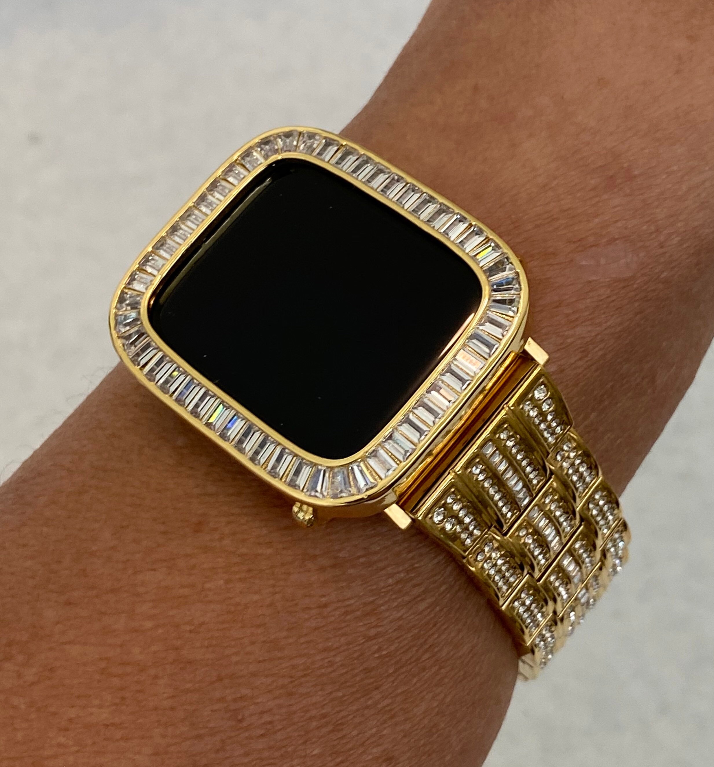 Bling Apple Watch Band 38mm 40mm 42mm 44mm Gold Rolex Style & | Etsy