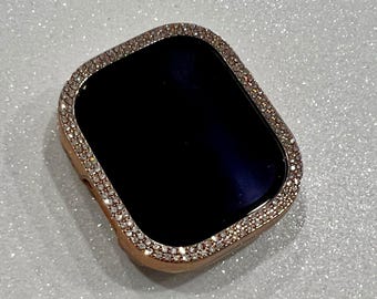 49mm Ultra Apple Watch Cover Series 10 Rose Gold Swarovski Crystals 38mm-46mm Apple Watch Face Protector Iphone Watch Apple Watch Bezel