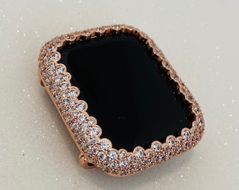 Series 10 Apple Watch Cover 42mm 46mm Lab Diamond Bezel Rose Gold Smartwatch Case Bling Iwatch Candy 38mm-49mm Ultra Iphone Watch Case