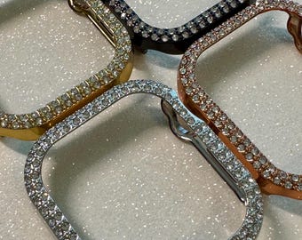 Apple Watch Case 42mm 46mm Series 10 Swarovski Crystals Apple Watch Cover 41mm 45mm 49mm Ultra Choice of Silver, Gold, Rose Gold, Black