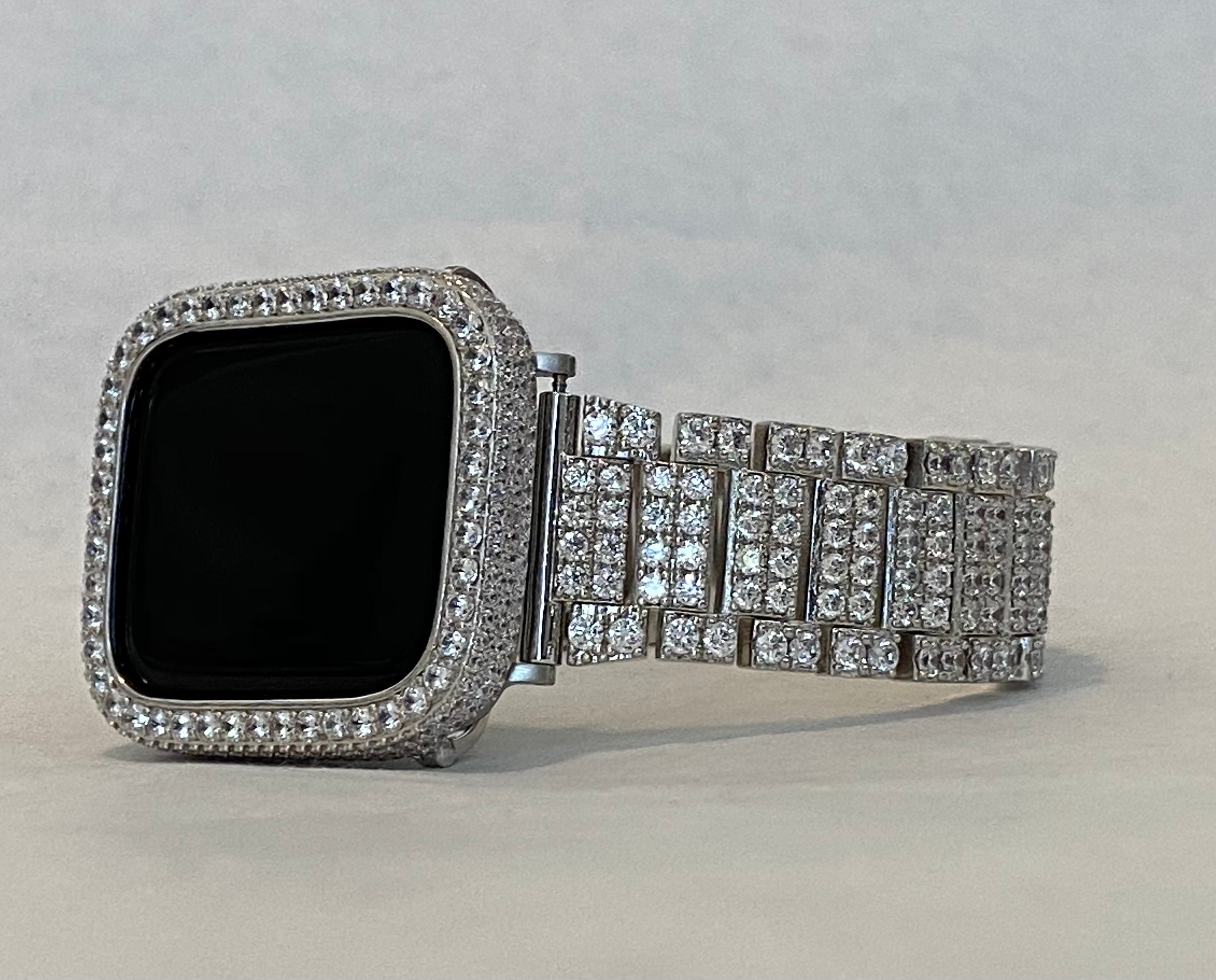 gold and white apple watch