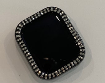 Series 10 Black Apple Watch Cover Swarovski Crystals for Iphone Watch Protective Apple Watch Face 38mm-49mm Iwatch Case Bling