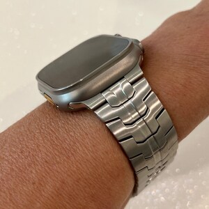 49mm Ultra Titanium Apple Watch Band Stainless Steel Buckle Ultra Apple Watch Band Men's Watch Band Silver