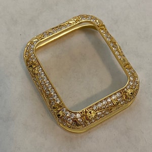 Apple Watch Case Yellow Gold Womens  Crystal Apple Watch Cover Bumper 38mm 40mm 42mm 44mm Iwatch Candy Bling