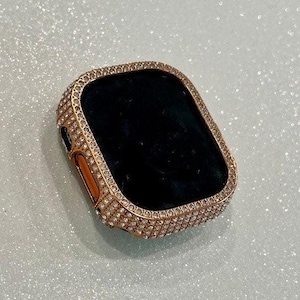 49mm Ultra Apple Watch Case Rose Gold Pave Swarovski Crystals Apple Watch Cover Smart Watch Bumper Bezel Bling for Iphone Watch Iwatch Candy