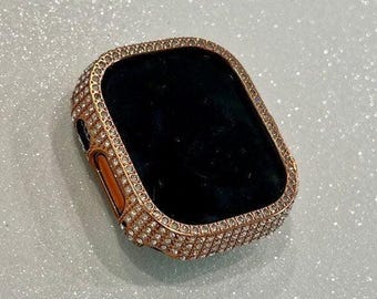 49mm Ultra Apple Watch Case Rose Gold Pave Swarovski Crystals Apple Watch Cover Smart Watch Bumper Bezel Bling for Iphone Watch Iwatch Candy