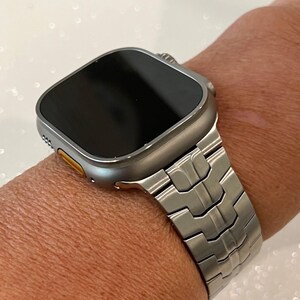 49mm Ultra Titanium Apple Watch Band Stainless Steel Buckle Ultra Apple Watch Band Men's Watch Band Silver