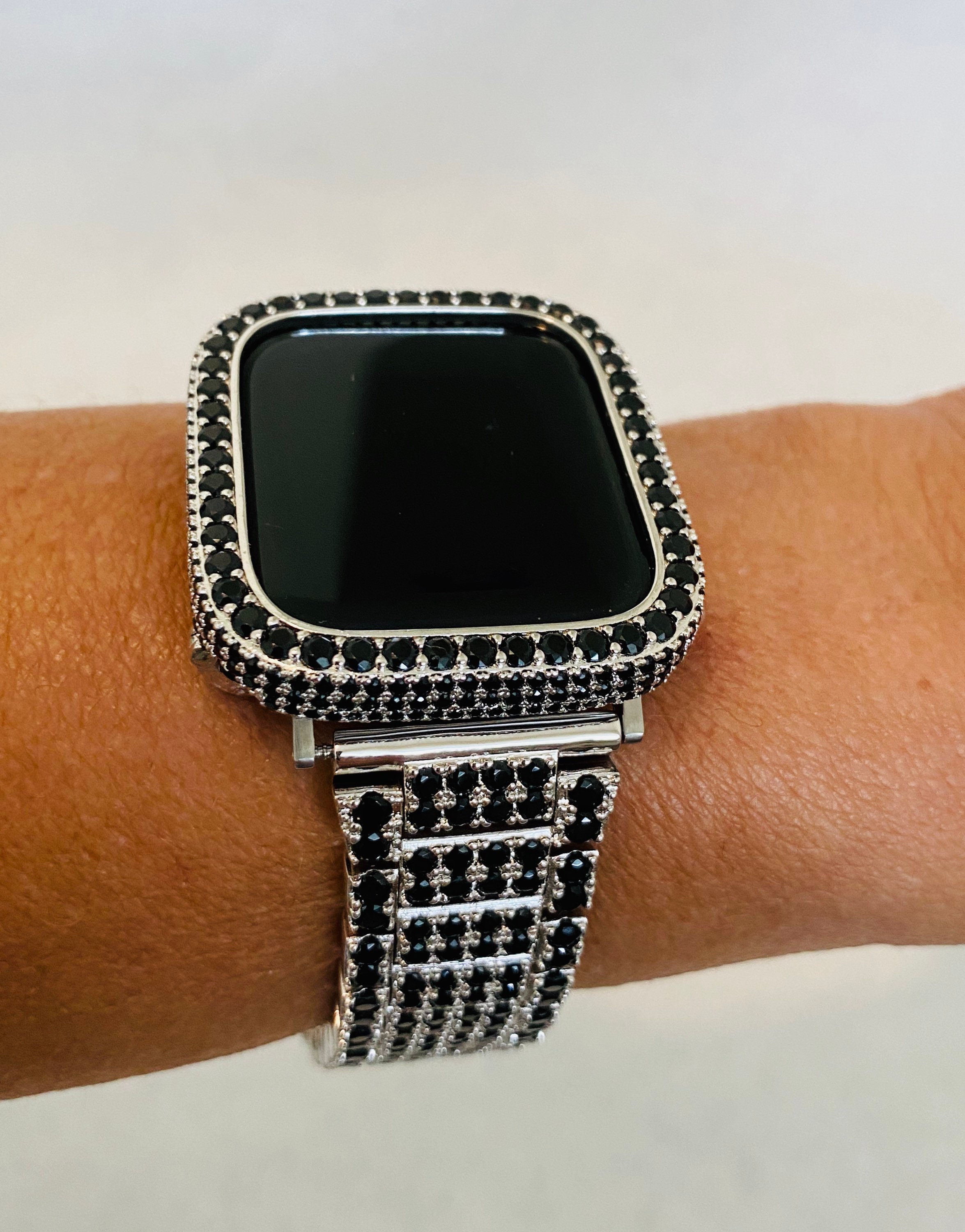 Custom Designer Apple Watch Band Silver & Black and or Lab Etsy