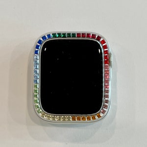 Rainbow Apple Watch Case Cover 38mm 40mm 41mm 42mm 44mm 45mm  Crystals Smartwatch Bumper Bling Series 2-9 SE