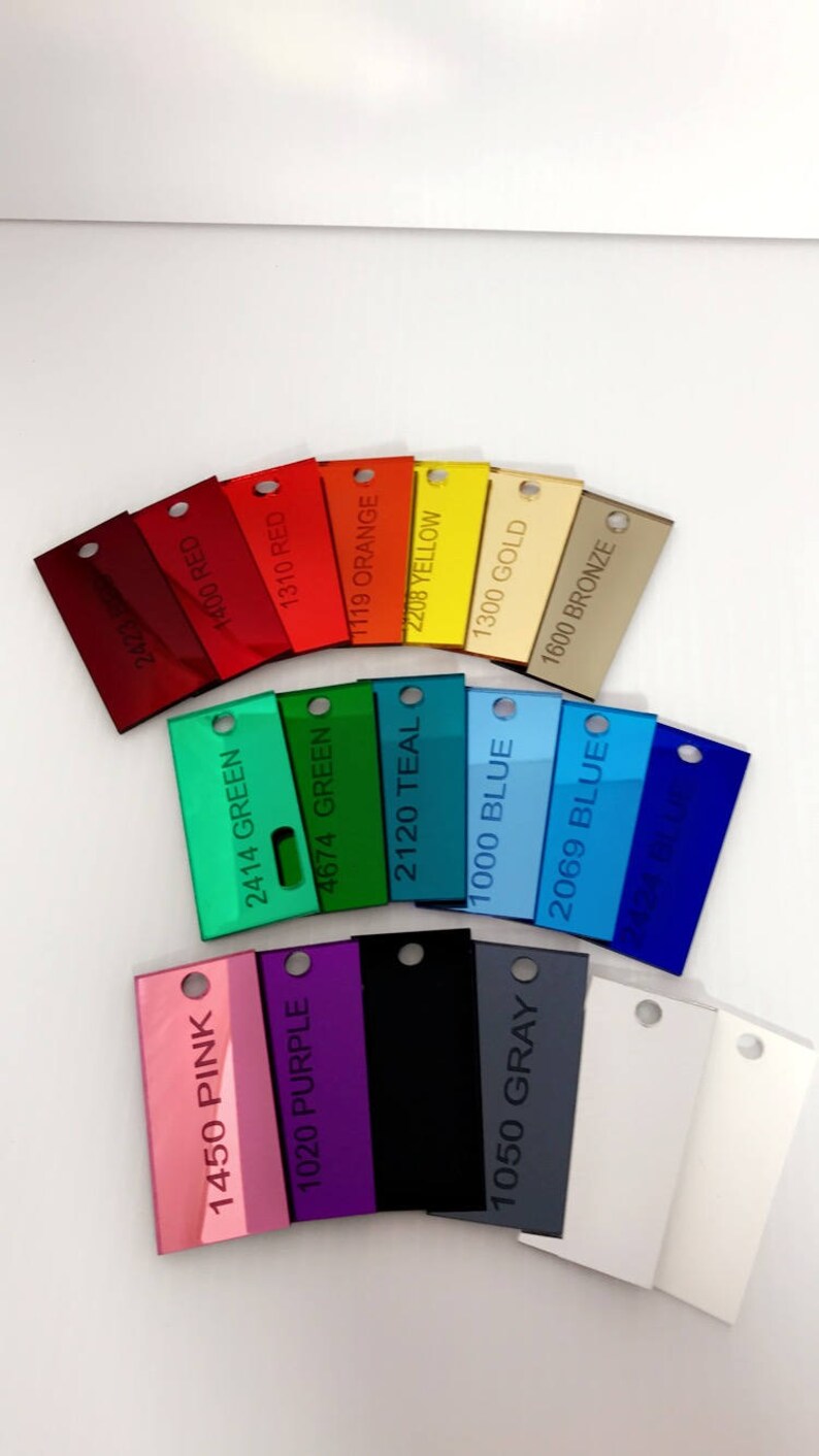 Acrylic Blanks Five Platesbulk Laser Cut Colored Mirror Etsy