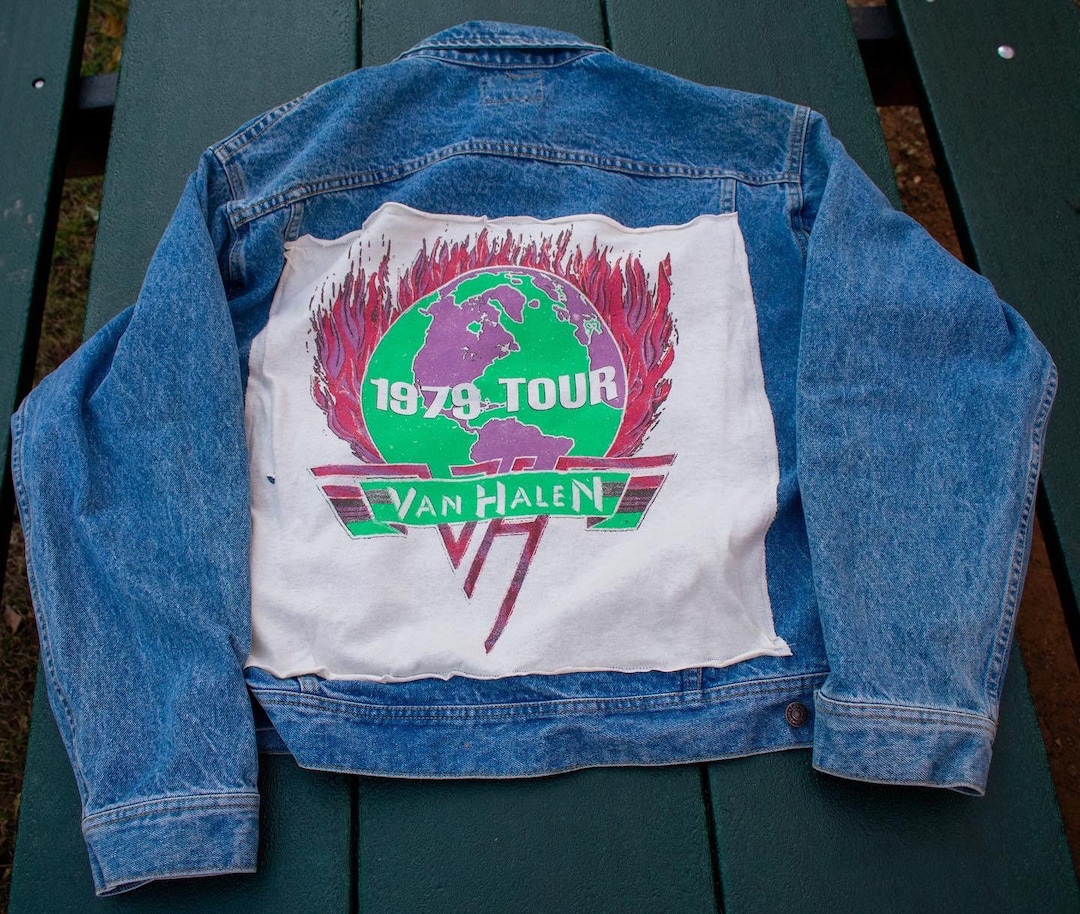 1979 Van Halen Custom Upcycled Tour Jean Jacket Denim Jacket Etsy