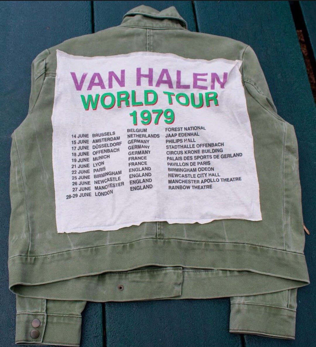 1979 Van Halen Custom Upcycled Tour Dates Jean Jacket Etsy