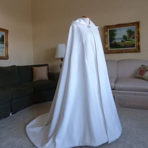 Long Bridal Cape with Train, Hooded Wedding Cape, Bridal Cape Cloak with Train image 4