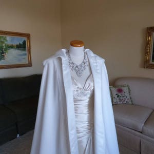 Long Bridal Cape with Train, Hooded Wedding Cape, Bridal Cape Cloak with Train image 3