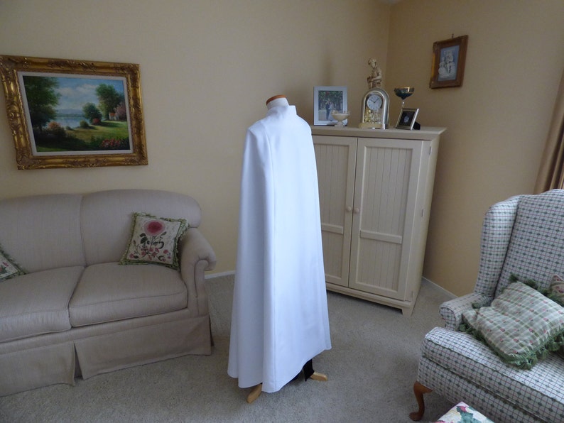 White Crepe Bridal Cape Spring/Summer Wedding Cloak image 4