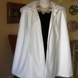 Wedding Cape Cloak, Bride Jacket Coat, Short Hooded Bridal Cloak image 6