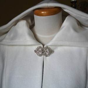 Wedding Cape Cloak, Bride Jacket Coat, Short Hooded Bridal Cloak image 3