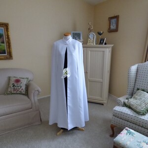 White Crepe Bridal Cape Spring/Summer Wedding Cloak image 2