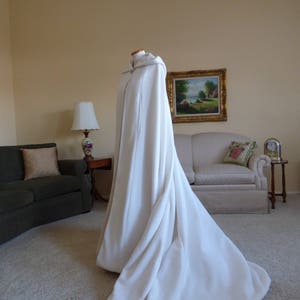 Long Bridal Cape with Train, Hooded Wedding Cape, Bridal Cape Cloak with Train image 8