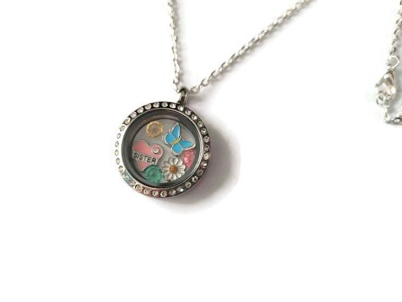 Living Memory Locket Pre-filled with Floating Charms Wedding Baby Family Theme Living Memory Locket Pre-filled with Floating Charms Wedding Baby Family Theme