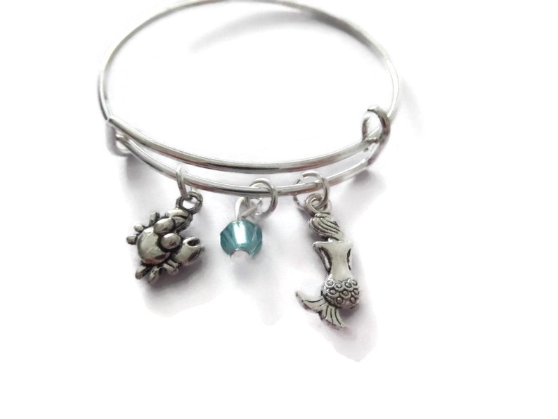 little mermaid bangle Mermaid gift princess favors princess party princess gift littlecharmco mermaid favours mermaid charm bracelet