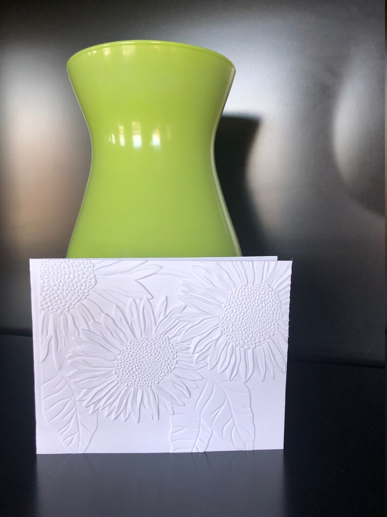 3D Embossed White Floral Cards (set of 6) Embossed Note Cards All ...