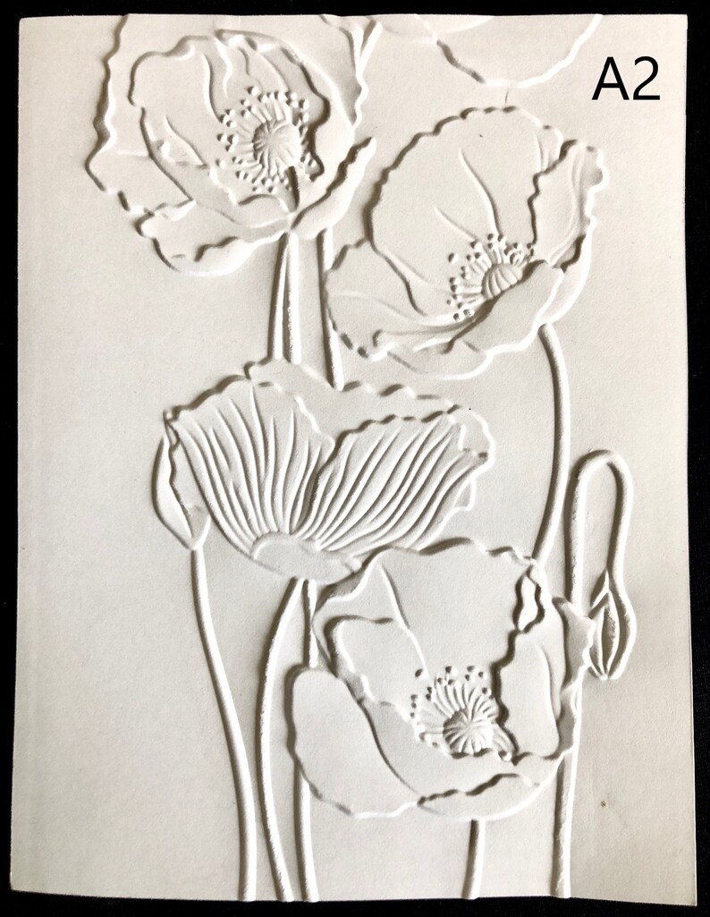 3D White Embossed Cardstock Sheets set of 5 Embossed Etsy