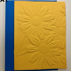 Embossed Cards, Set of 6 Embossed Greeting Cards Boxed set, Boxed Note Cards Set, Floral Embossed Cards, Daisy Note Cards, Daisy-FREE SHIP