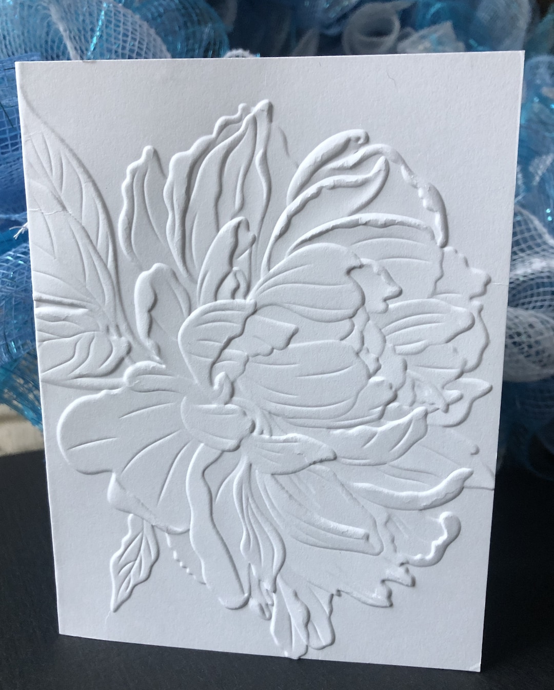 Embossed White Peony Notecards – Blank Inside – Set of 6 Floral ...