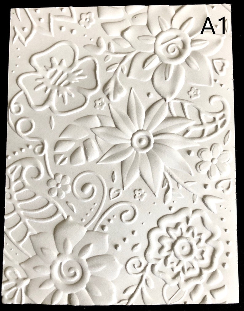 3D White Embossed Cardstock Sheets set of 5 Embossed Etsy