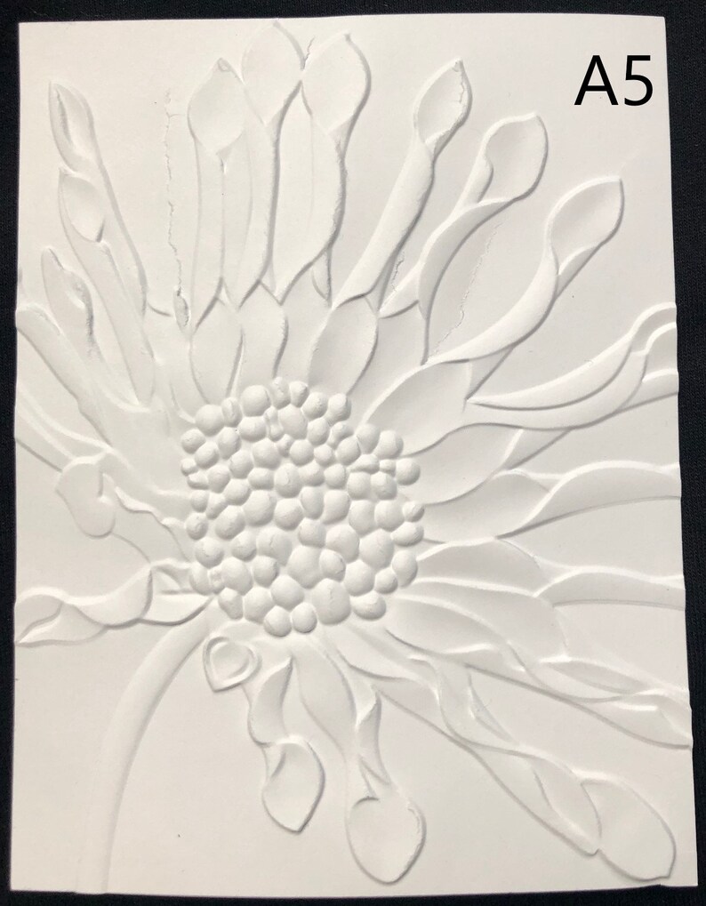 3D White Embossed Cardstock Sheets set of 5 Embossed Etsy