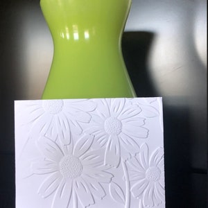 3D Embossed White Floral Cards (set of 6) Embossed Note Cards All ...