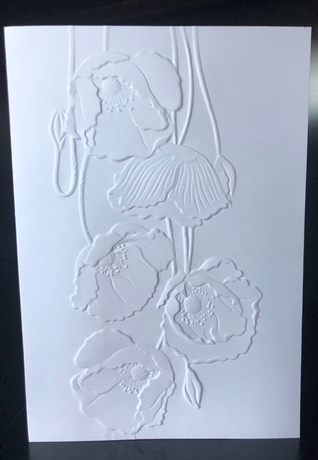 3D Embossed White Peony Cards, Blank Notecards Set - Etsy