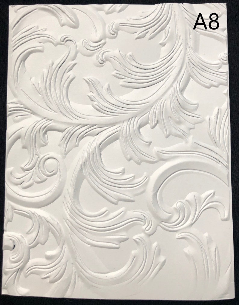3D White Embossed Cardstock Sheets set of 5 Embossed Etsy