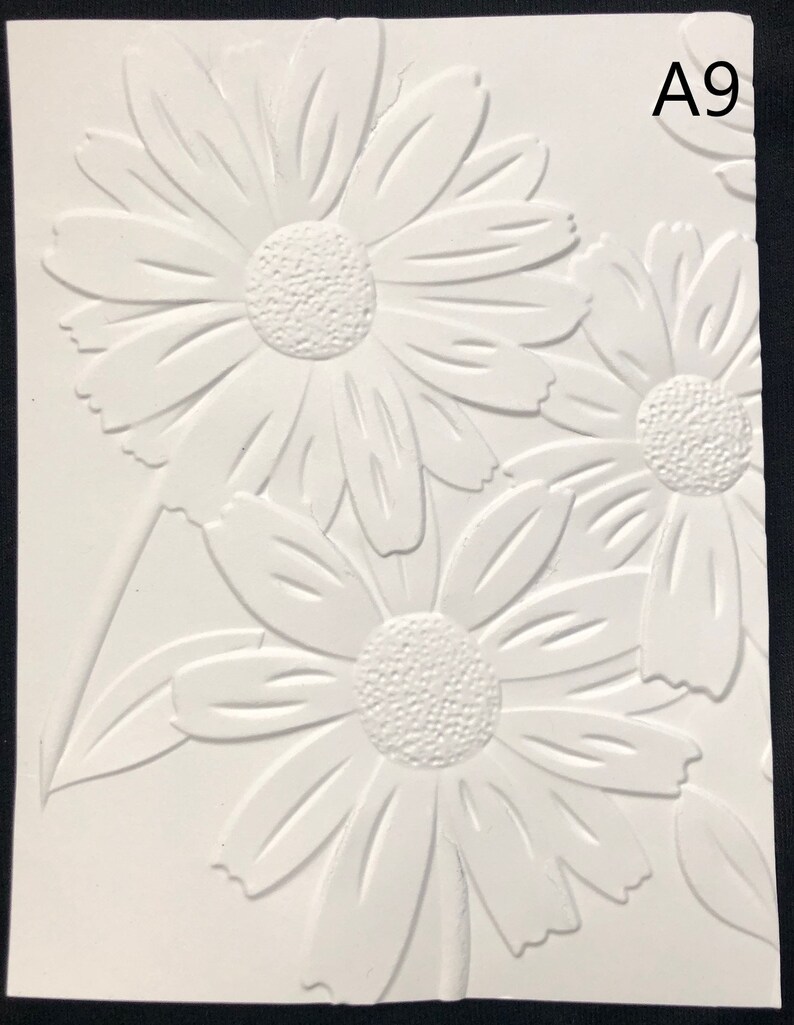 3D White Embossed Cardstock Sheets set of 5 Embossed Etsy