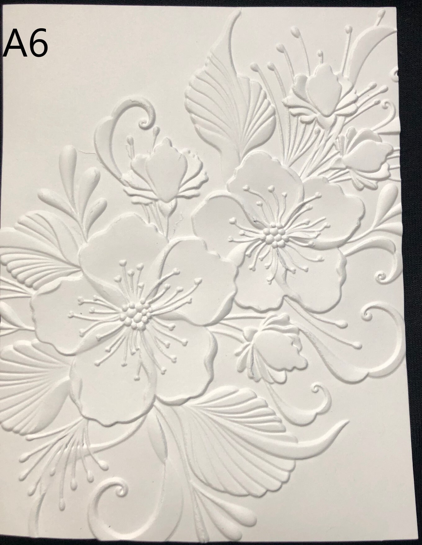 3D White Embossed Cardstock Sheets set of 5 Embossed Etsy