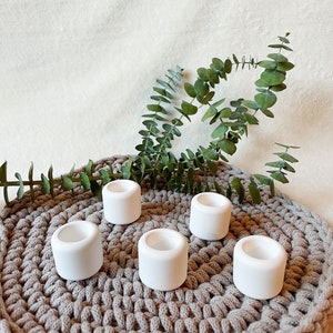 simple white mini candle holders for taper candles Taper candle holders Wedding Baptism Party gifts Souvenirs Candle holders image 2